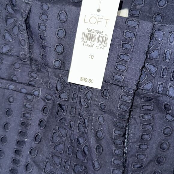 Ann Taylor LOFT Navy Blue Cropped Ankle Pants Sleek Style 10 - Picture 13 of 13